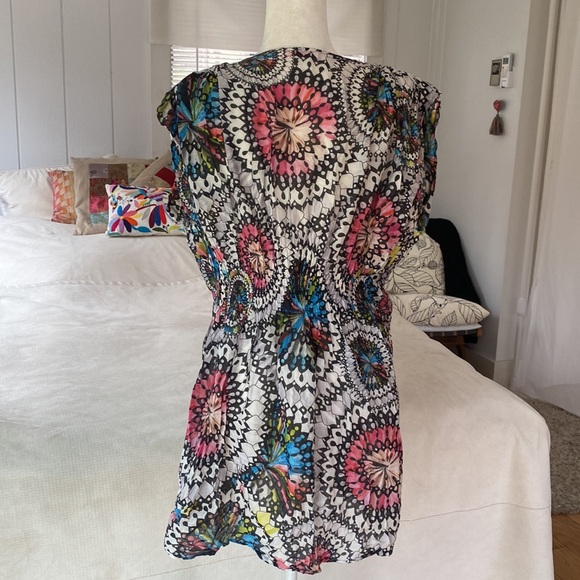 Matthew Williamson silk blend beach cover up, very colorful, multi, size 12 - Picture 7 of 15